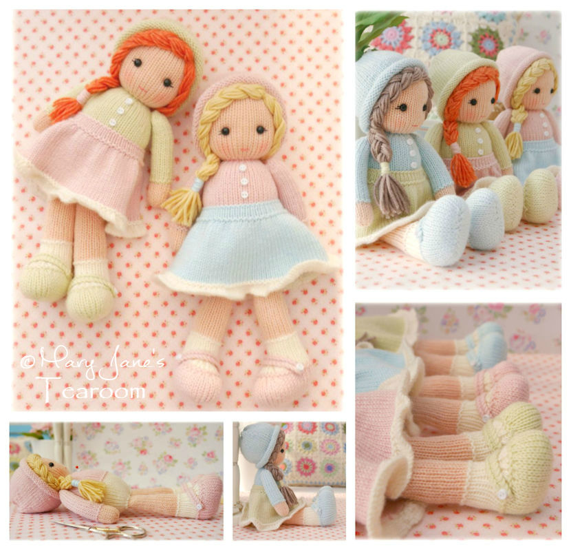 New! Little Yarn Dolls / PDF Email Doll Knitting Pattern/ TEAROOM